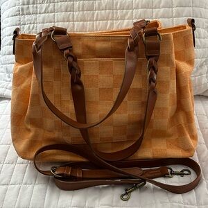 🔥🔥🔥Universal Threads Rough Texture Orange/Melon Checked Shoulder/Crossbody Bag